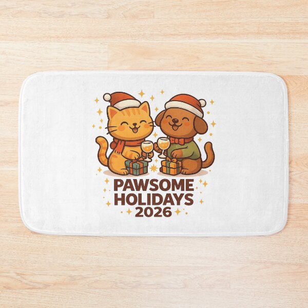 Item preview, Pawsome Holidays 2026 – Cute Cat and Dog Kiwi Style Christmas Design designed and sold by StyleLap.