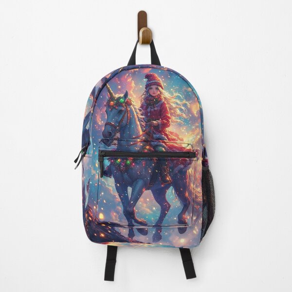 Item preview, Magical girl and unicorn at Christmas designed and sold by ArtsJulian.