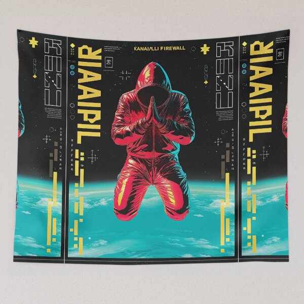 Item preview, Futuristic Japanese Poster: The Data Horizon Robotic Bust designed and sold by Raw-Ink.
