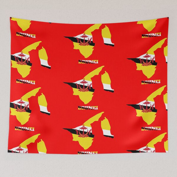 Item preview, BRUNEI Flag map design designed and sold by BasbiArt.