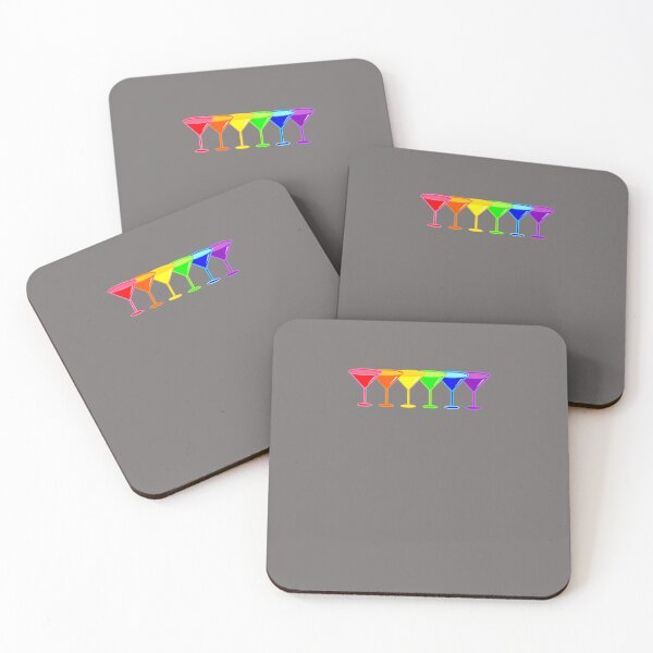 Item preview, PRIDE-RAINBOW-MARTINI-GLASSES-PATTERN-T-SHIRT designed and sold by OlcayDurak.