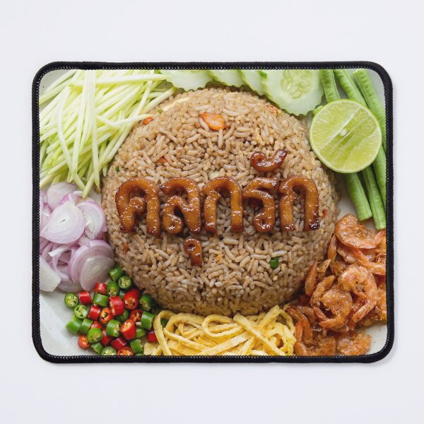 Item preview, Khao Kluk Kapi with Sweet Pork Typography designed and sold by mronsunday AI Art Studio.