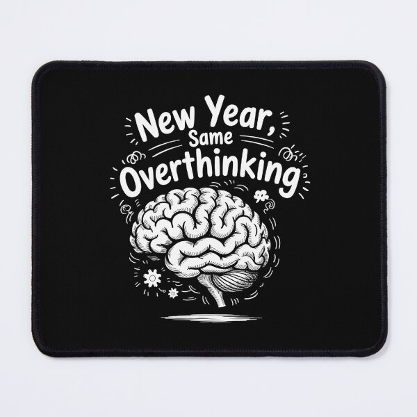Item preview, New Year Same Overthinking - Funny Quote for chronic overthinkers designed and sold by MelodySimmons.
