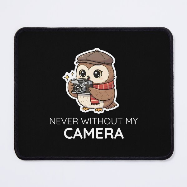 Item preview, Never Without My Camera – Kawaii Owl Photographer designed and sold by Dino-Lune.