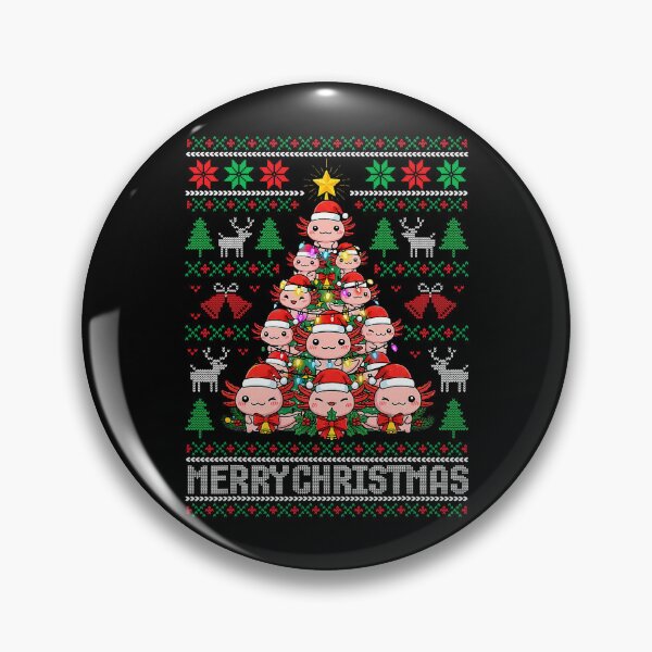 Item preview, Cute Axolotl Christmas Tree Pixel Holiday Scene designed and sold by barrycantre11.