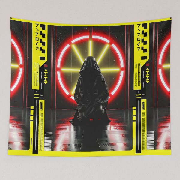 Item preview, Futuristic Japanese Poster: Neon Circuit Guardian designed and sold by Raw-Ink.