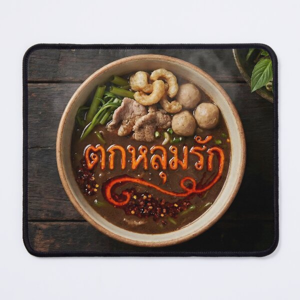 Item preview, Thai Boat Noodles (Nam Tok) with Chili Oil Message designed and sold by mronsunday AI Art Studio.
