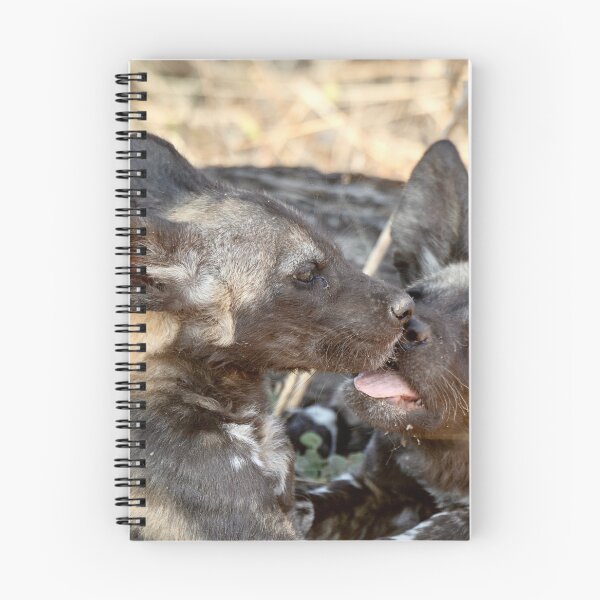 Item preview, African Wild Dog Pups Kissing At The Den designed and sold by DavideAntoniani.