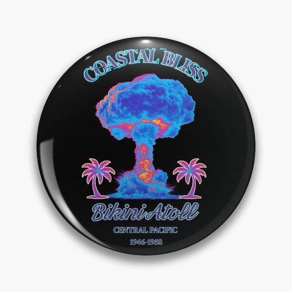 Item preview, COASTAL BLISS Bikini Atoll Nuclear Art | Vaporwave Dark History designed and sold by Thorn & Ember.