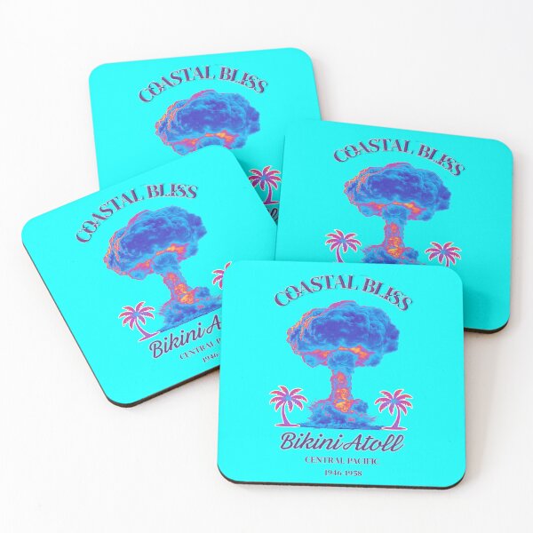 Item preview, COASTAL BLISS Bikini Atoll Nuclear Art | Vaporwave Dark History designed and sold by Thorn & Ember.