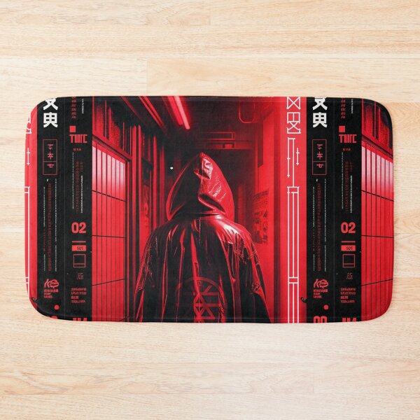 Item preview, Futuristic Japanese Poster: Crimson Vector Runner Soldier designed and sold by Raw-Ink.