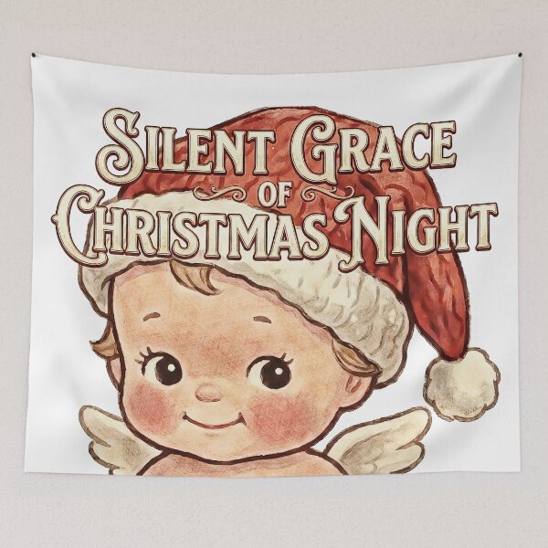 Item preview, Silent Grace of Christmas Night - Vintage Cute Angel Cherub designed and sold by Hen-C-Art.