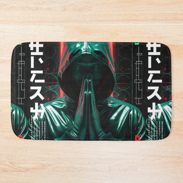Item preview, Futuristic Japanese Poster: Techno-Red Worshipper Close-Up designed and sold by Raw-Ink.