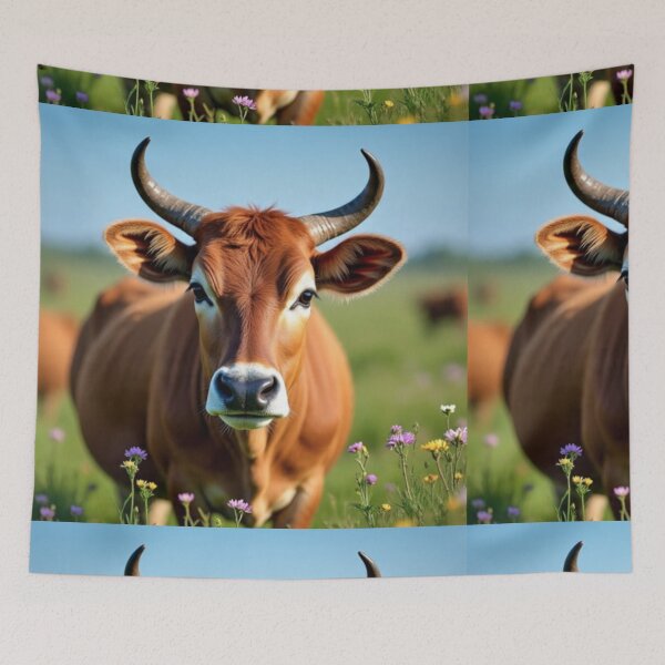 Item preview, Field Gaze Longhorn – Artistic Illustration designed and sold by TreatLLC.