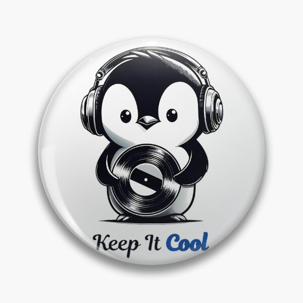 Item preview, Keep It Cool Penguin DJ Vinyl designed and sold by DrawDrip.