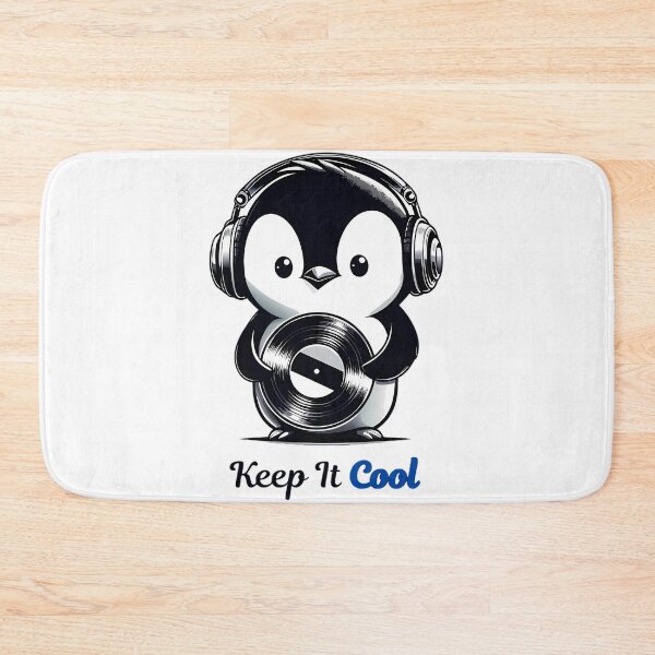 Item preview, Keep It Cool Penguin DJ Vinyl designed and sold by DrawDrip.