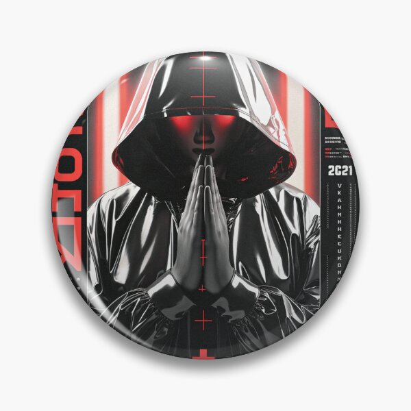 Item preview, Futuristic Japanese Poster: Future Monk in Luminous Ceremony designed and sold by Raw-Ink.