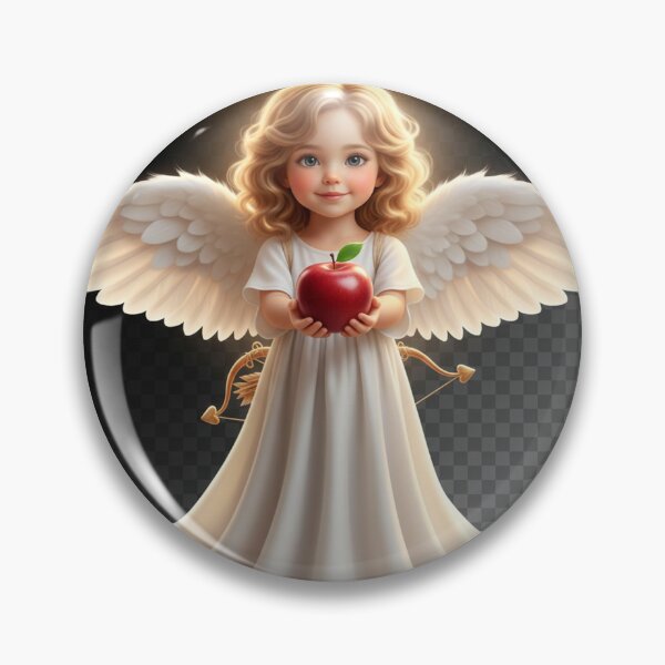 Artikelvorschau, Bezaubernder Engel mit Apfel – Zartes Design für Valentinstag und Weihnachten entworfen und verkauft von Studiocolors.