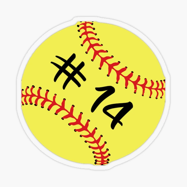 Softball Player Back No Number 14 #14 Ball Sport Sticker Gift Sticker for  Sale by theshirtinator