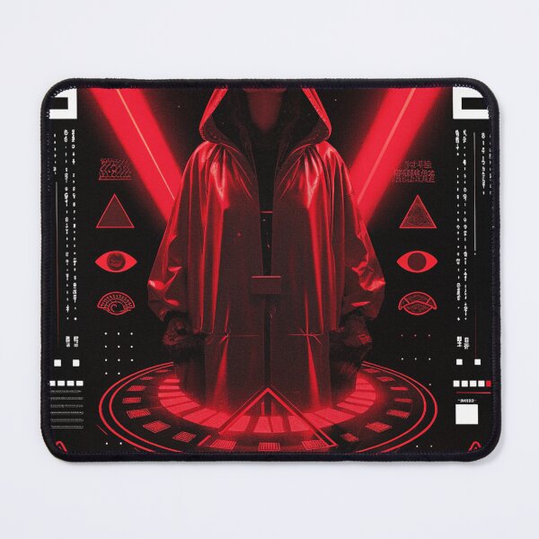 Item preview, Futuristic Japanese Poster: Techno-Gnostic Ritual in Red and Black designed and sold by Raw-Ink.