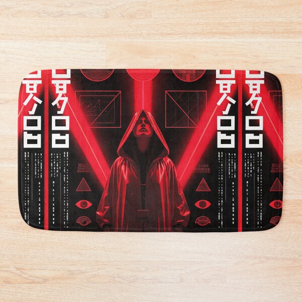 Item preview, Futuristic Japanese Poster: Techno-Gnostic Ritual in Red and Black designed and sold by Raw-Ink.