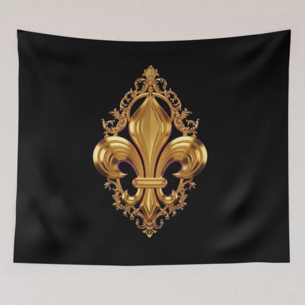 Item preview, Fleur De Lys French Royalty Gold Bourbon Heraldic Royal France designed and sold by ProjectNoah.