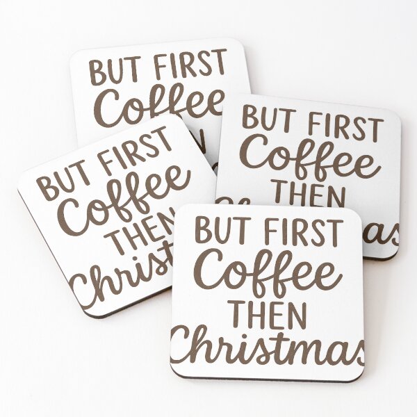 Item preview, Coffee First Christmas Cheer designed and sold by Trendy Sticker & Merch Collection - Express Yourself.