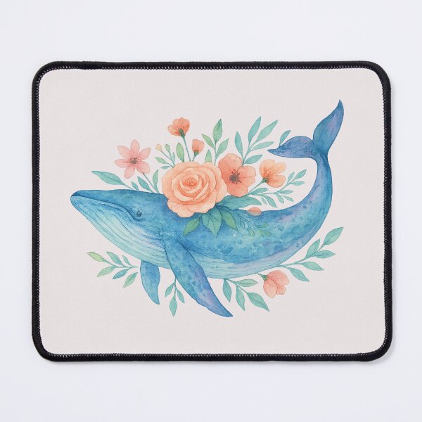 Item preview, Floral Humpback Whale Watercolor Painting designed and sold by juthamas8426.
