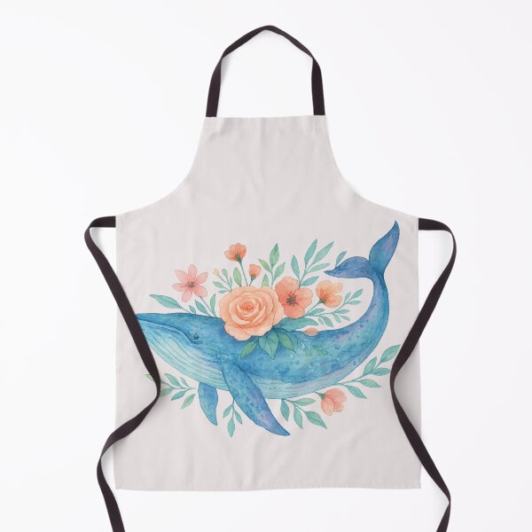 Item preview, Floral Humpback Whale Watercolor Painting designed and sold by juthamas8426.