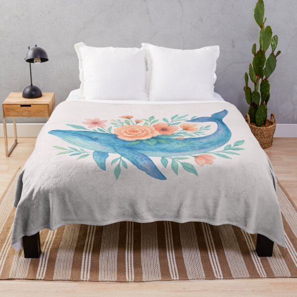 Item preview, Floral Humpback Whale Watercolor Painting designed and sold by juthamas8426.