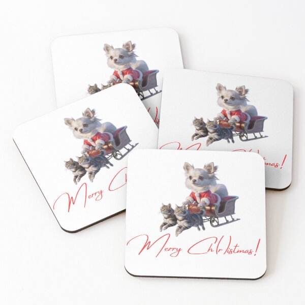 Item preview, Dog Santa Claus in a sleigh designed and sold by DogVibe - RexStudio.