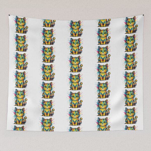 Item preview, Colorful Pop Art Stylish Cat designed and sold by HT DU SAINT.