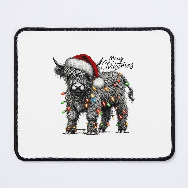 Item preview, Mooey Christmas Highland Cow Santa Holiday Lights designed and sold by DarylPope.