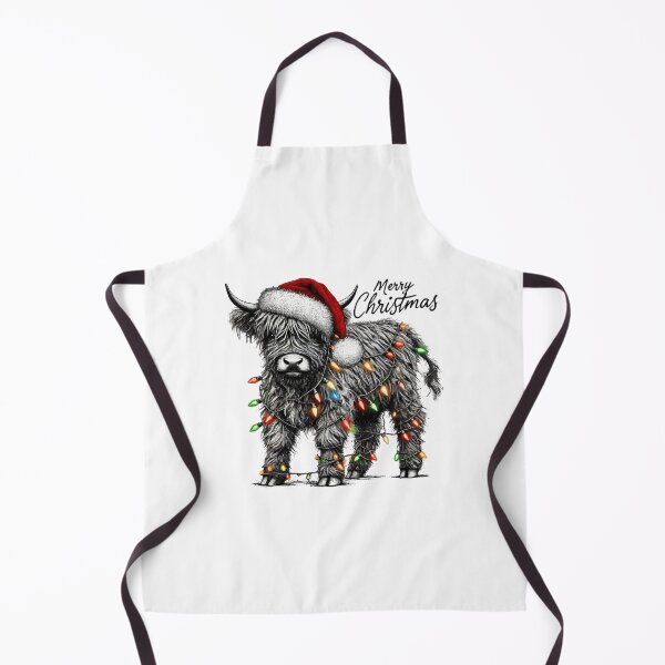 Item preview, Mooey Christmas Highland Cow Santa Holiday Lights designed and sold by DarylPope.