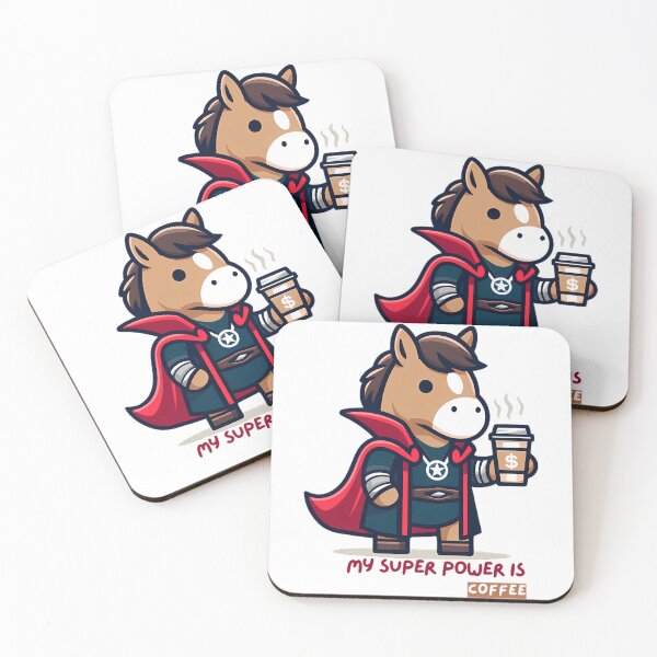 Item preview,  My Super Power Is Coffee Horse Hero designed and sold by DrawDrip.