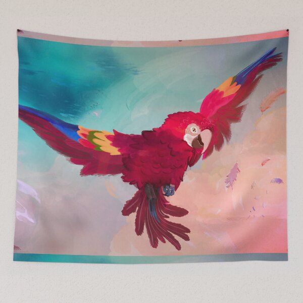 Item preview, Rainbow Macaw painting designed and sold by ChakraDragons.