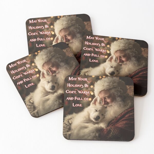 Item preview, Sleeping Baby White German Shepard with Santa Claus designed and sold by Soulsystem123.
