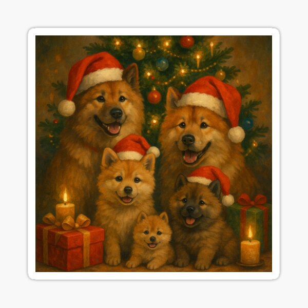 Item preview, Eurasier – A Dog Family in Christmas Magic designed and sold by LegademaArt.