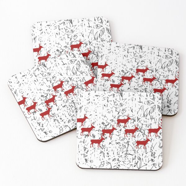 Item preview, Reindeer in snow storm designed and sold by Ginger Tea Studio.