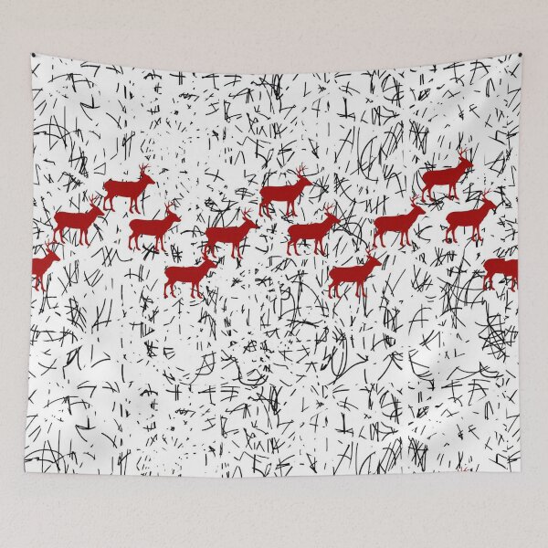 Item preview, Reindeer in snow storm designed and sold by Ginger Tea Studio.