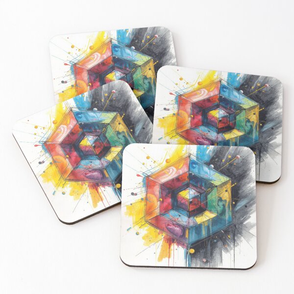Item preview, Vibrant Geometric Cube Explosion designed and sold by Harmonic_Layers.