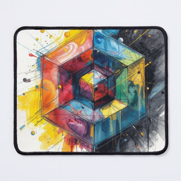 Item preview, Vibrant Geometric Cube Explosion designed and sold by Harmonic_Layers.