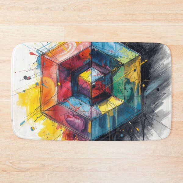 Item preview, Vibrant Geometric Cube Explosion designed and sold by Harmonic_Layers.