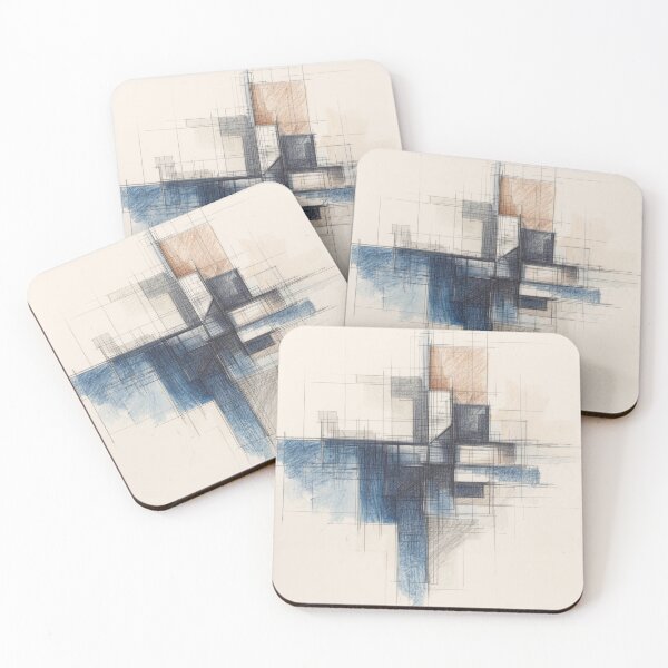 Item preview, Maritime Blue Geometric Sketch designed and sold by Harmonic_Layers.