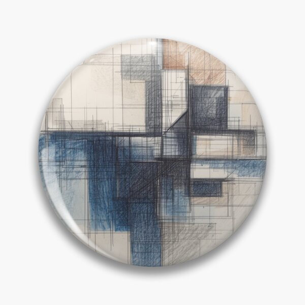 Item preview, Maritime Blue Geometric Sketch designed and sold by Harmonic_Layers.