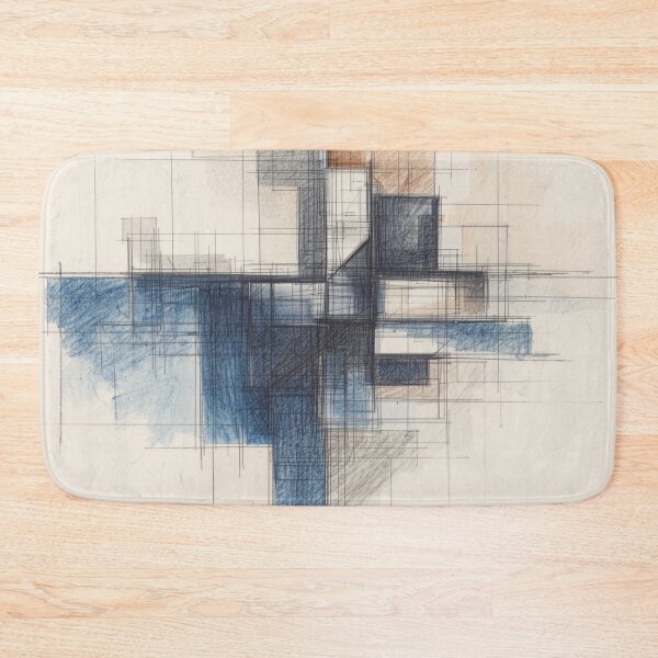 Item preview, Maritime Blue Geometric Sketch designed and sold by Harmonic_Layers.