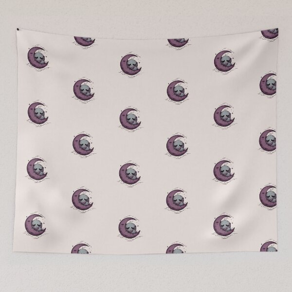 Item preview, Sleeping Moon in Crescent Cradle – Dreamy Nighttime Illustration designed and sold by JonelCrafts.