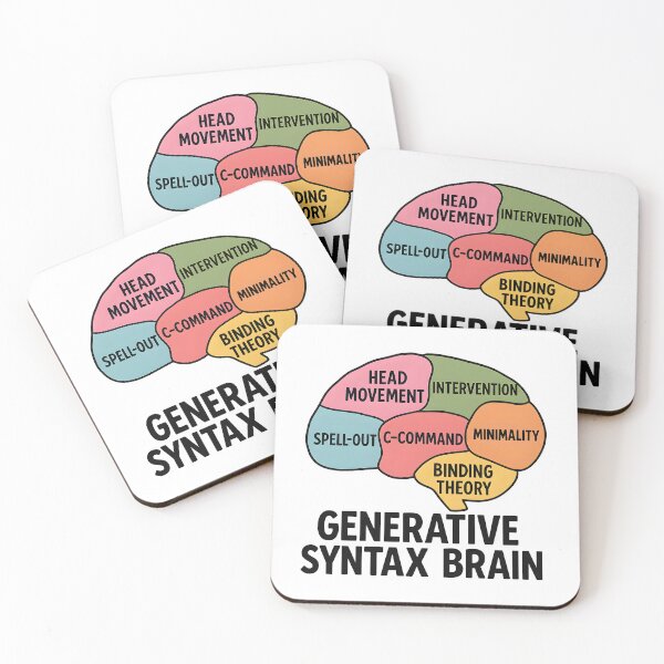 Artikelvorschau, Generative Syntax Brain – Lustiges minimalistisches Geschenk zur Linguistik, Grammatik und Humor entworfen und verkauft von Nerd Romance Café.