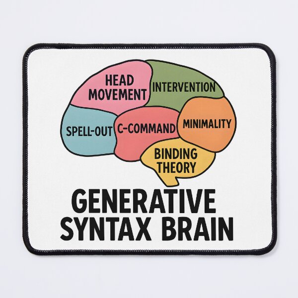 Item preview, Generative Syntax Brain – Funny Minimalist Linguistics Grammar Humor Gift designed and sold by Nerd Romance Café.
