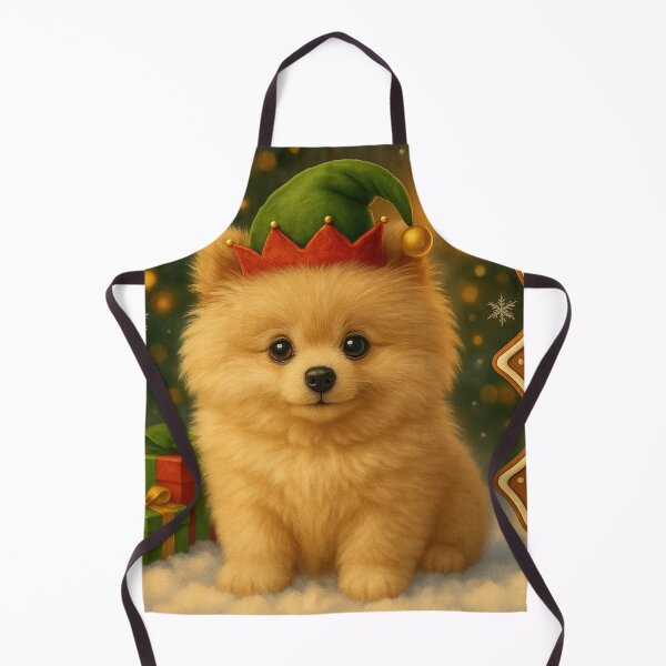 Item preview, Premium Light Cream Pomeranian Christmas Puppy – Gingerbread Sign designed and sold by GivingJoy.